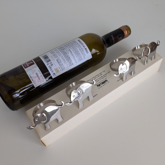 Elephant Napkin Rings Pier 1 Imports Nickel Plated Set of 4 Nice & Shiny - Picture 5 of 12